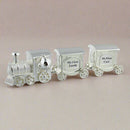 PRE-ORDER Bambino Silver Plated First Tooth and Curl Train Set With Two Carriages - Gift Boxed
