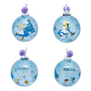 Disney Alice in Wonderland Set of 7 Colourful Flower Pom Pom Baubles in Gift Box