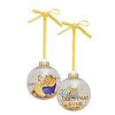 Disney Beauty & The Beast Set of 7 Golden Glitter Baubles in Gift Box