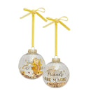 Disney Beauty & The Beast Set of 7 Golden Glitter Baubles in Gift Box