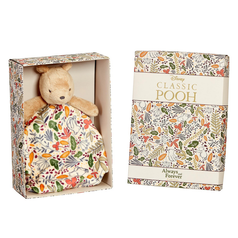 Disney Classic Winnie the Pooh Luxury 'Always and Forever' Gift Boxed Floral Comfort Blanket