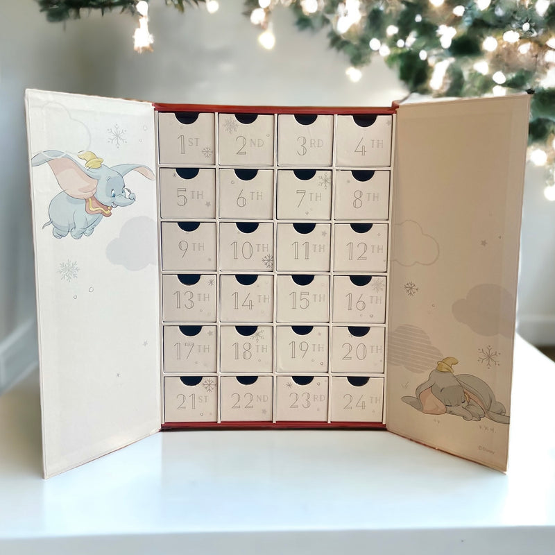 IMPERFECT Exclusive Disney Dumbo 'My First Christmas' Red and White 24 Door Advent Calendar