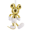 Disney Mickey Mouse White & Gold Ceramic Christmas Ornament
