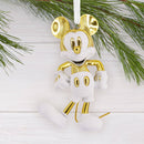 Disney Mickey Mouse White & Gold Ceramic Christmas Ornament