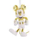 Disney Mickey Mouse White & Gold Ceramic Christmas Ornament