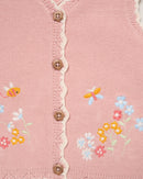 Baby Girls Floral Embroidered Knit Vest & Shorts Summer Outfit Set - 9-24M
