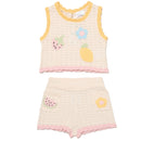 Baby Girls Fruit Crochet Knit Top & Shorts Summer Outfit Set - 9-24M