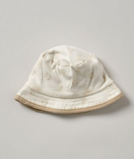 Baby Unisex Ocean-Themed Organic Woven Dungaree, T-Shirt & Reversible Bucket Hat Outfit (0-12M)