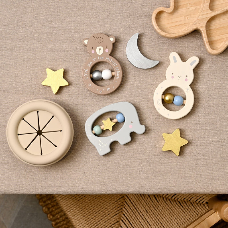 PRE-ORDER Bambino Bodhi the Bear Wooden Rattle