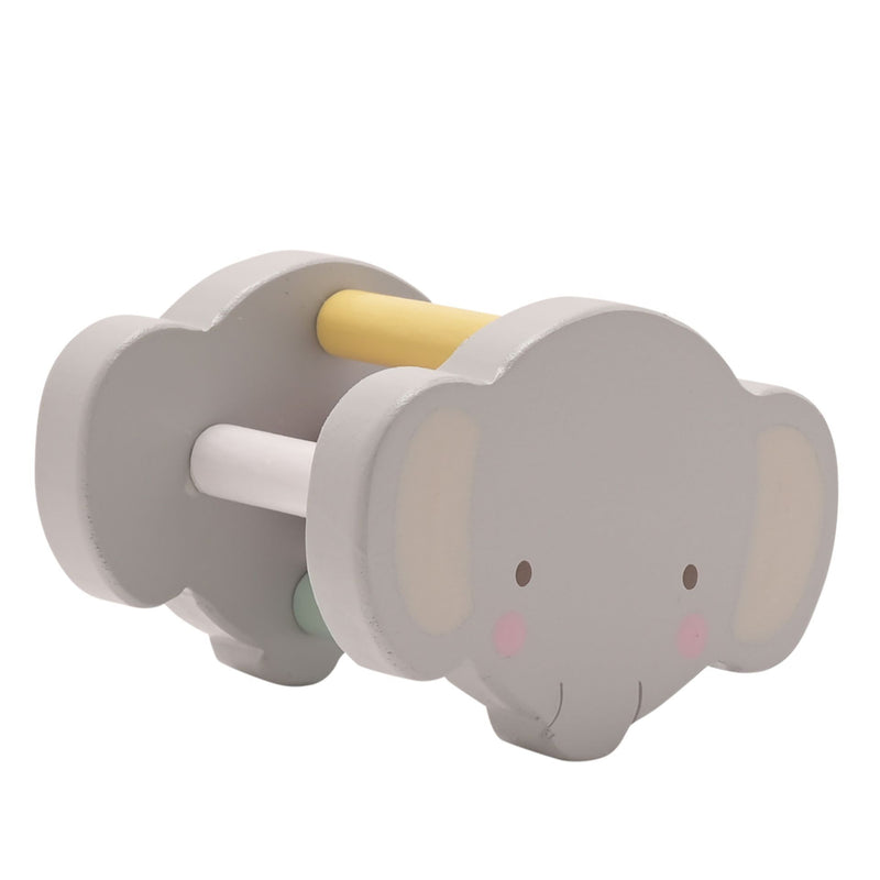 PRE-ORDER Bambino Elody the Elephant Wooden Drum Rattle