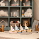 Bambino Nautical Striped Wooden Sailing Boats