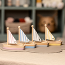 Bambino Nautical Striped Wooden Sailing Boats