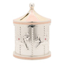 Bambino Silver Plated Pink Solid Carousel Money Box with Diamante Detailing