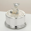PRE-ORDER Bambino Silver Plated Round Teddy Music Box