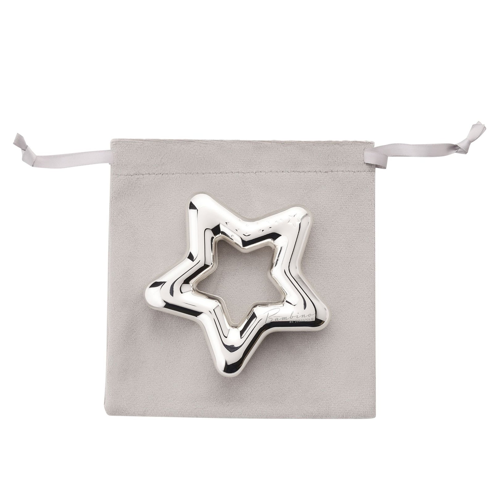 Bambino Silver Plated Star Rattle with Luxury Packaging