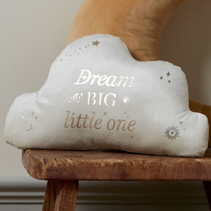 Bambino 'Dream Big Little One' Velvet Cloud Cushion
