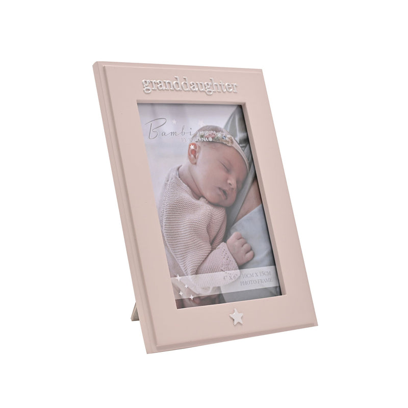 Bambino 'Granddaughter' Pink Resin Photo Frame - 4" x 6"