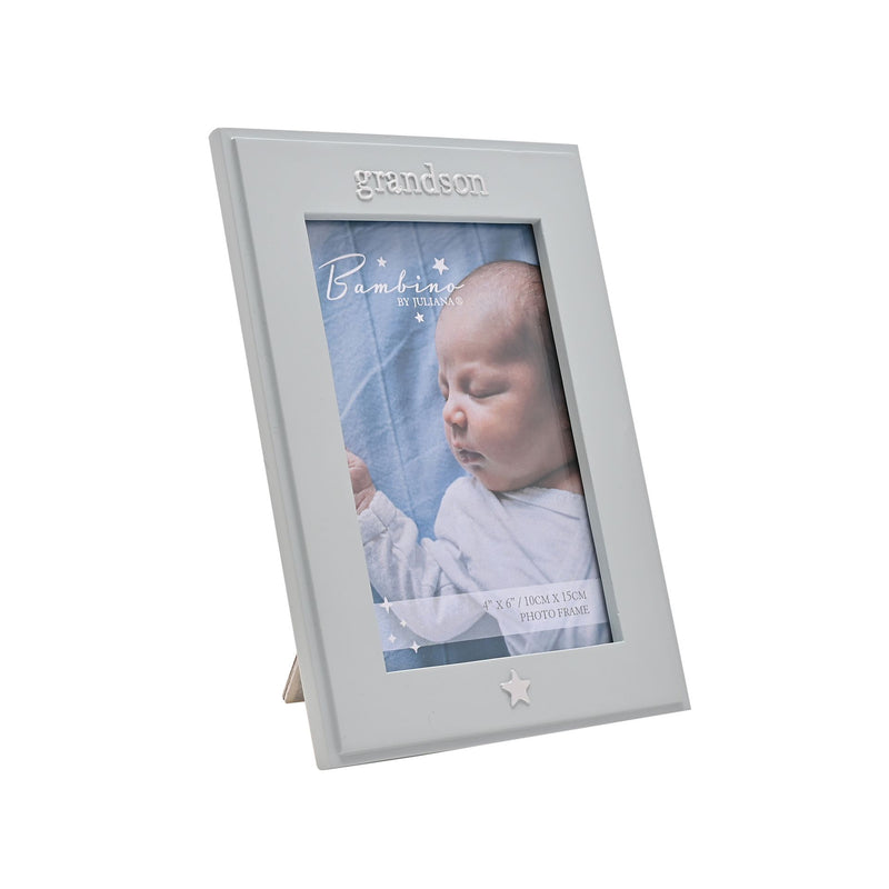 Bambino 'Grandson' Blue Star Photo Frame - 4" x 6"