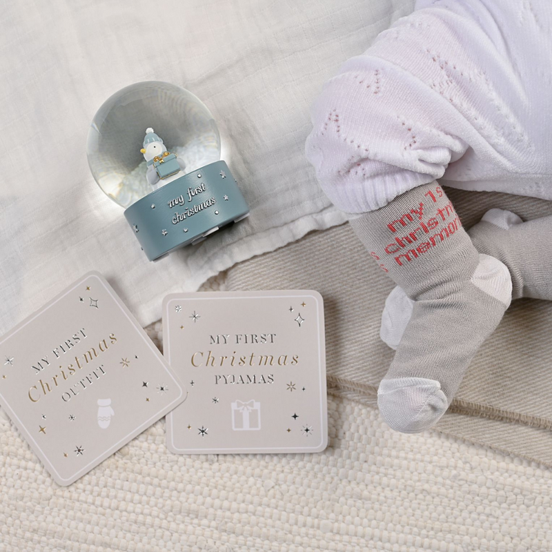 Bambino 'My First Christmas' Blue Penguin Snow Globe