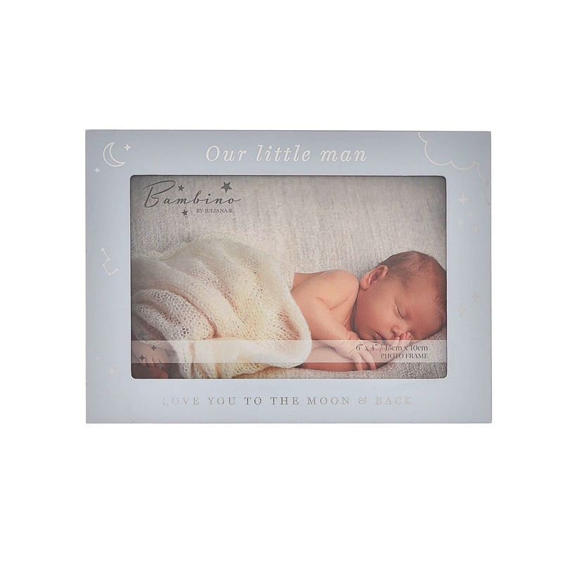 Bambino 'Our Little Man' Blue Wooden Photo Frame - 6 x 4"