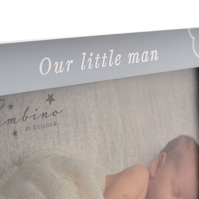 Bambino 'Our Little Man' Blue Wooden Photo Frame - 6 x 4"