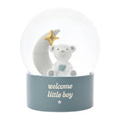 Bambino 'Welcome Little Boy' Blue Teddy Bear Snow Globe