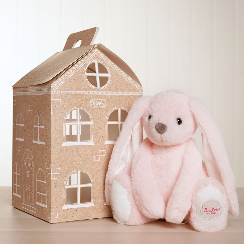 Beatrice the Bunny Softie – Pink Plush Rabbit Toy in House Gift Box (30cm)