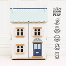 Bluebelle Wooden Dolls House with Opening Shutters & Hidden Attic Space by Le Toy Van
