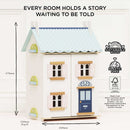 Bluebelle Wooden Dolls House with Opening Shutters & Hidden Attic Space by Le Toy Van