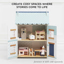 Bluebelle Wooden Dolls House with Opening Shutters & Hidden Attic Space by Le Toy Van