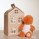 Daphne The Sitting Dinosaur Softie - Orange Plush Toy in Optional House Gift Box (21cm)