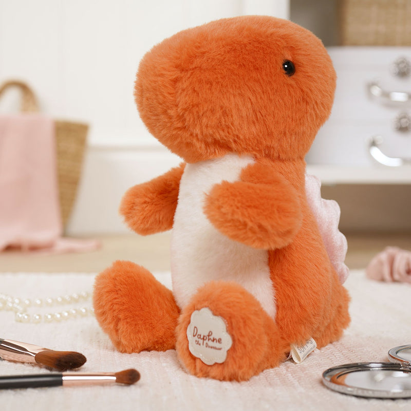 Daphne The Sitting Dinosaur Softie - Orange Plush Toy in Optional House Gift Box (21cm)