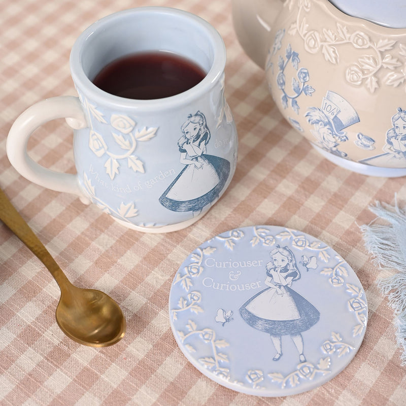 Disney Alice in Wonderland Set of Four Mugs with Matching Coasters - The Wonderland Sip & Serve Set