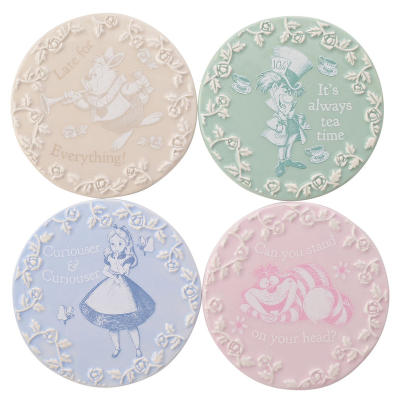 Disney Alice in Wonderland Set of Four Mugs with Matching Coasters - The Wonderland Sip & Serve Set