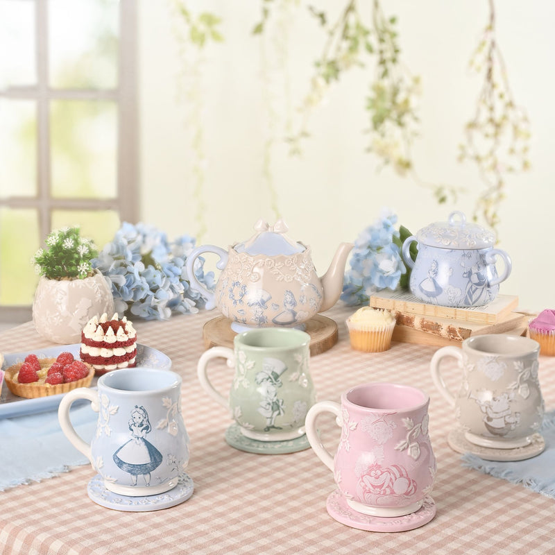 Disney Alice in Wonderland Set of Four Mugs with Matching Coasters - The Wonderland Sip & Serve Set
