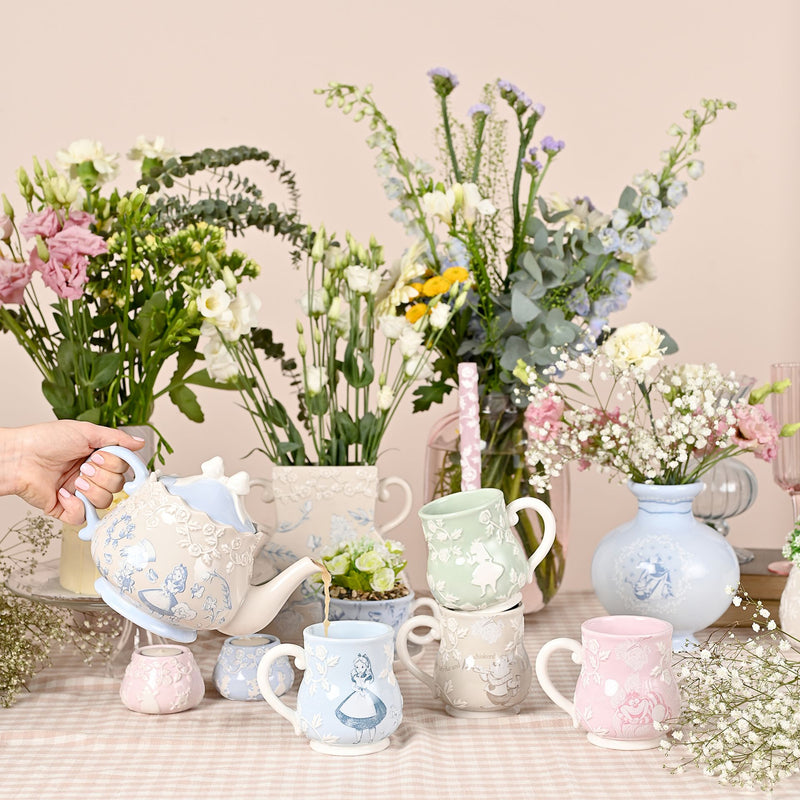 Disney Alice in Wonderland Gift Boxed Teapot, Four Mugs and Four Matching Coaster Set - The Full Tea Party Collection