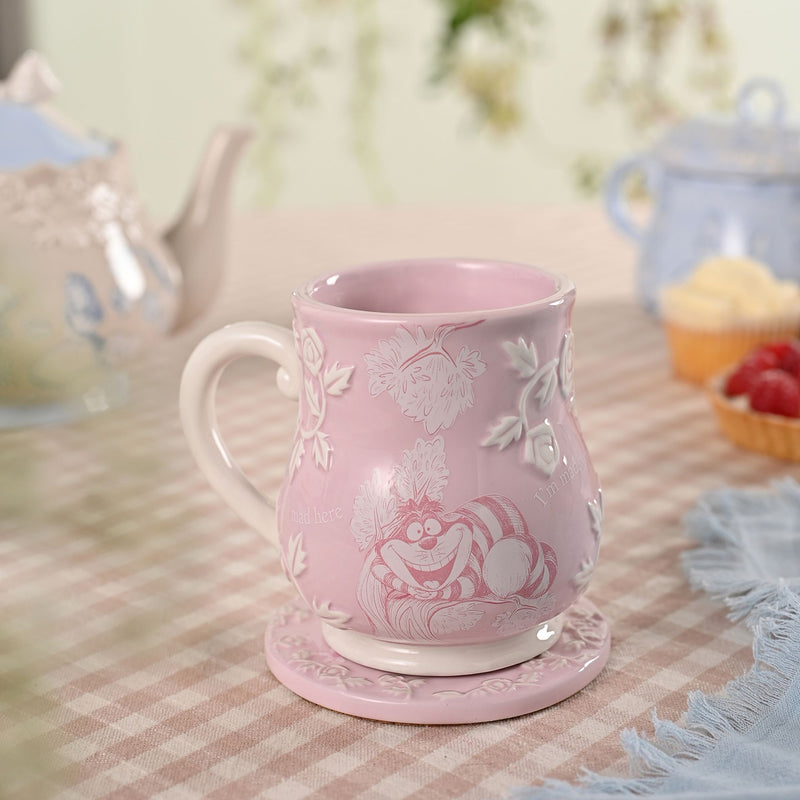 Disney Alice in Wonderland Set of Four Mugs with Matching Coasters - The Wonderland Sip & Serve Set
