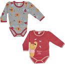 Disney Baby Winnie the Pooh Deep Red and Grey 2-Pack Bodysuits (3-12M)