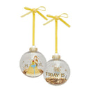 Disney Beauty & The Beast Set of 7 Golden Glitter Baubles in Gift Box