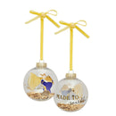 Disney Beauty & The Beast Set of 7 Golden Glitter Baubles in Gift Box