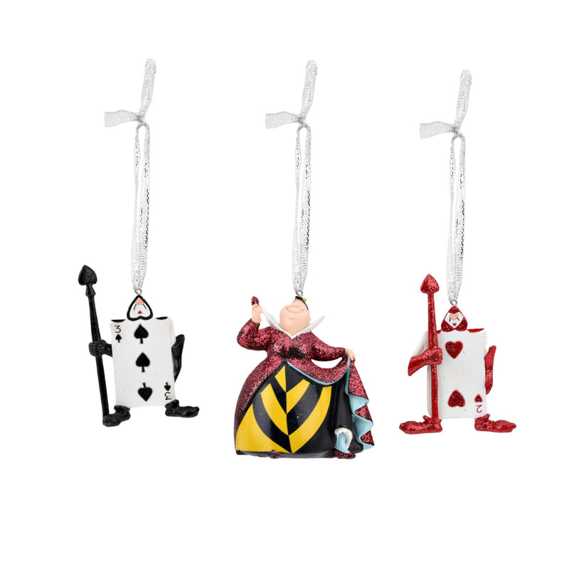 Disney Christmas Alice in Wonderland Set of 3 Resin Hanging Decorations