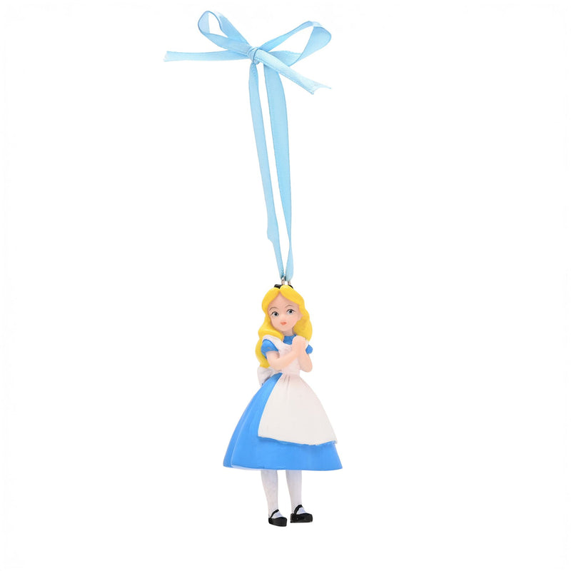 Disney Christmas Alice in Wonderland and Cheshire Cat Set of 2 Resin Hanging Decorations