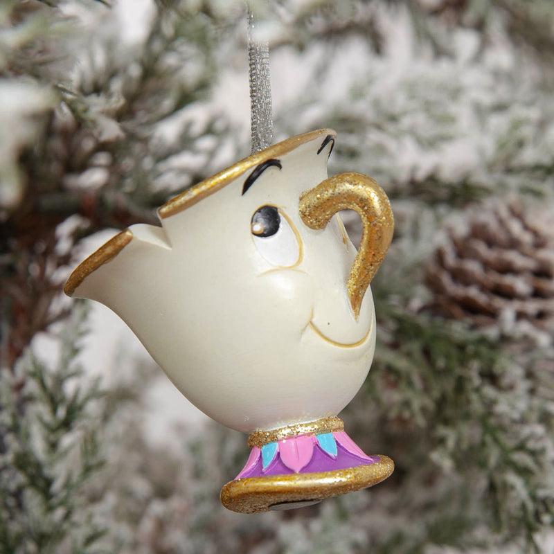 Disney Christmas Beauty & The Beast Set of 4 Resin Hanging Decorations