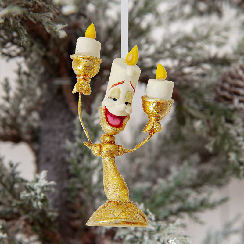 Disney Christmas Beauty & The Beast Set of 4 Resin Hanging Decorations