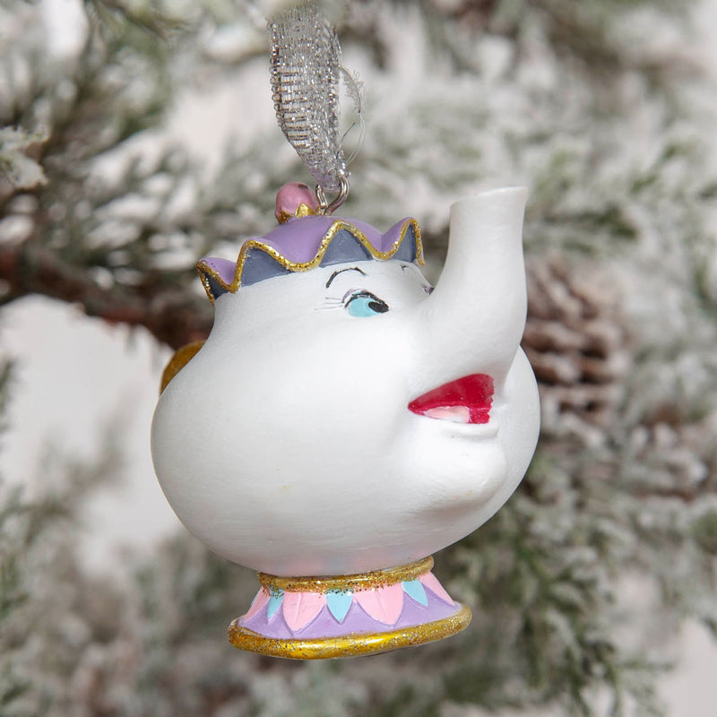 Disney Christmas Beauty & The Beast Set of 4 Resin Hanging Decorations