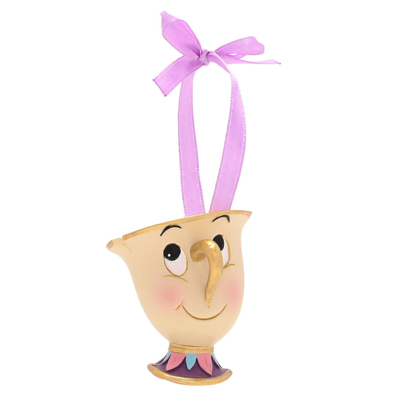 Disney Christmas Beauty & The Beast's Chip and Mrs Potts' Set of 2 Resin Hanging Decorations