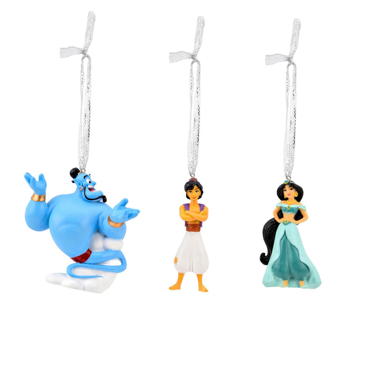 Disney Christmas Princess Jasmine, Genie & Aladdin Set of 3 Resin Hanging Decorations
