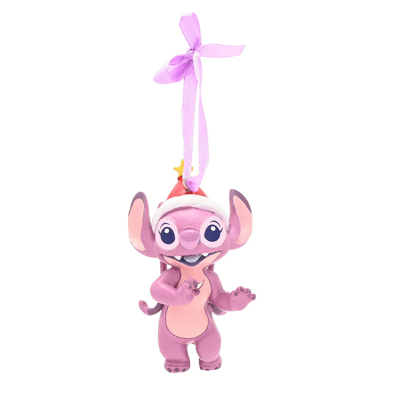 Disney Christmas Stitch & Angel Set of 2 Resin Hanging Decorations