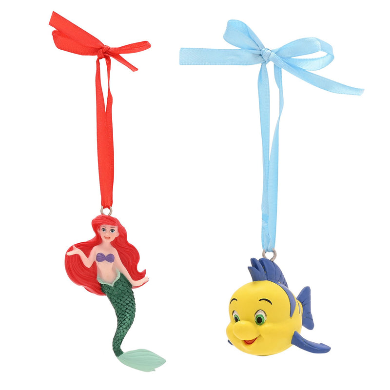 Disney Christmas The Little Mermaid's Ariel and Flounder Set of 2 Resin Hanging Decorations