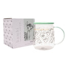 Disney Classic Collectable Bambi Glass Mug with Mint Green Lid in Gift Box